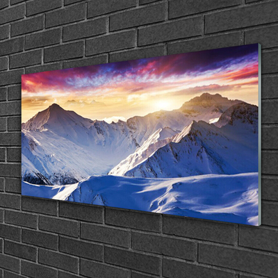 Plexiglas® Wall Art Mountains landscape white blue