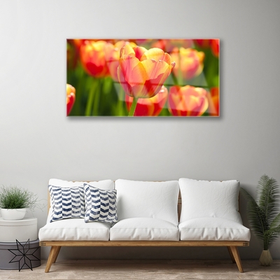 Plexiglas® Wall Art Tulips floral yellow red