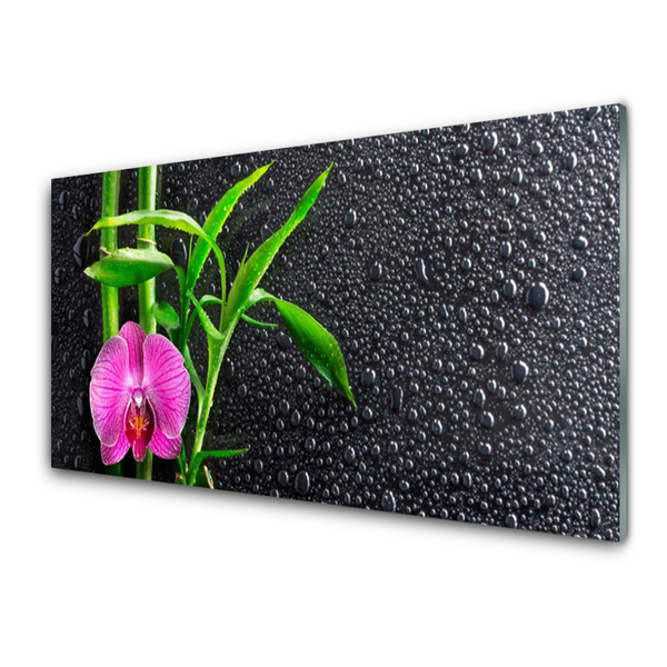 Plexiglas® Wall Art Bamboo tube flower floral pink green