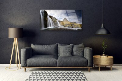 Plexiglas® Wall Art Waterfall mountains landscape grey white