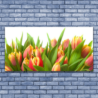 Plexiglas® Wall Art Tulips floral orange yellow