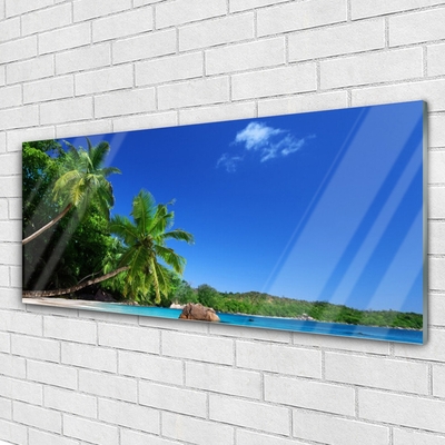 Plexiglas® Wall Art Palm trees landscape brown green