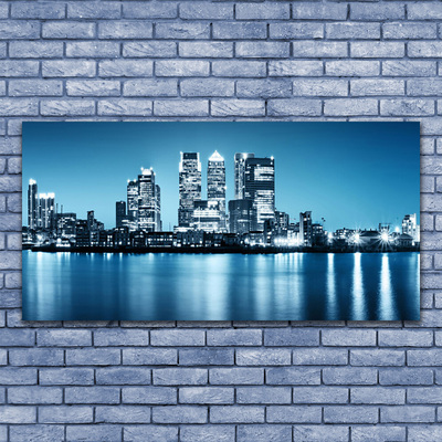 Plexiglas® Wall Art City houses blue