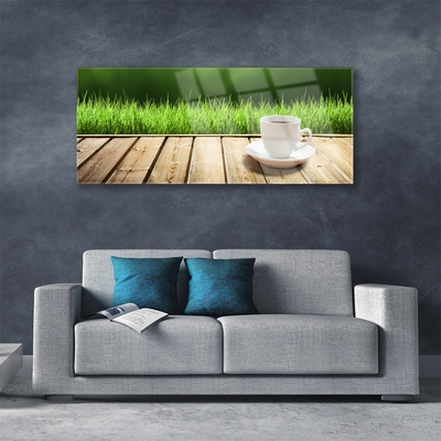 Plexiglas® Wall Art Grass cup nature white green