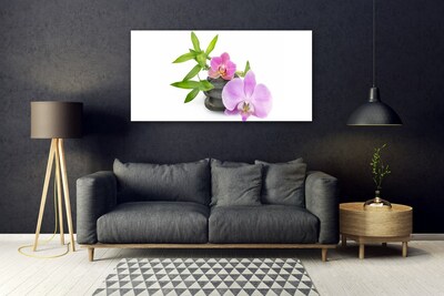 Plexiglas® Wall Art Flower stones floral pink black