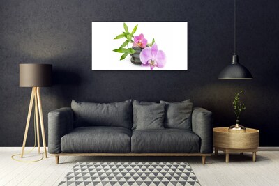 Plexiglas® Wall Art Flower stones floral pink black