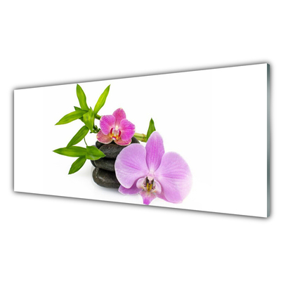 Plexiglas® Wall Art Flower stones floral pink black