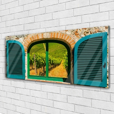 Plexiglas® Wall Art Window landscape brown blue