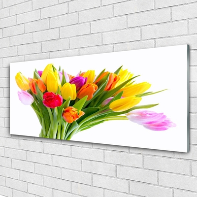 Plexiglas® Wall Art Tulips floral yellow red pink orange