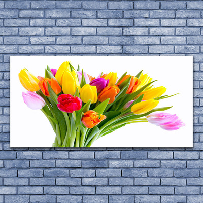 Plexiglas® Wall Art Tulips floral yellow red pink orange