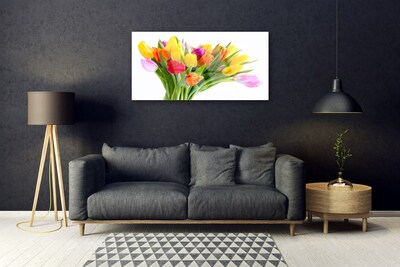 Plexiglas® Wall Art Tulips floral yellow red pink orange