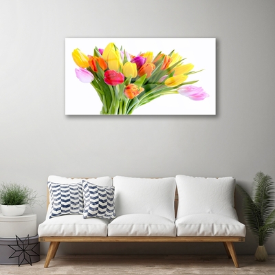 Plexiglas® Wall Art Tulips floral yellow red pink orange