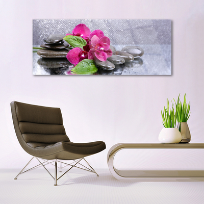 Plexiglas® Wall Art Flower stones art red black