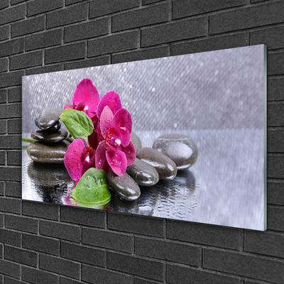 Plexiglas® Wall Art Flower stones art red black