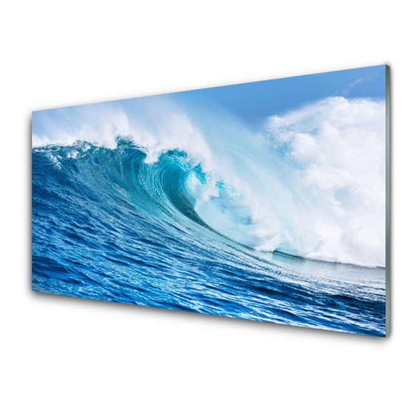 Plexiglas® Wall Art Wave nature blue white