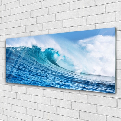 Plexiglas® Wall Art Wave nature blue white