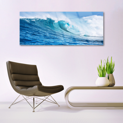 Plexiglas® Wall Art Wave nature blue white