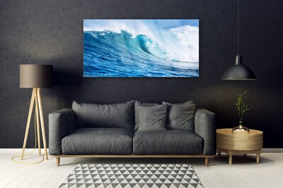 Plexiglas® Wall Art Wave nature blue white