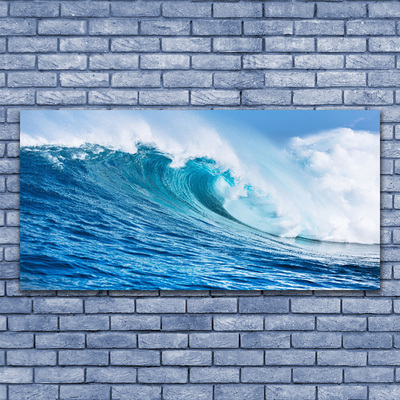 Plexiglas® Wall Art Wave nature blue white