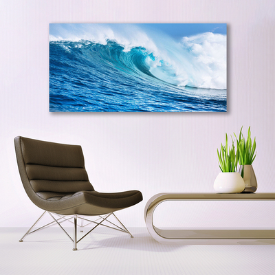 Plexiglas® Wall Art Wave nature blue white