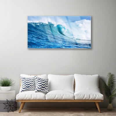 Plexiglas® Wall Art Wave nature blue white