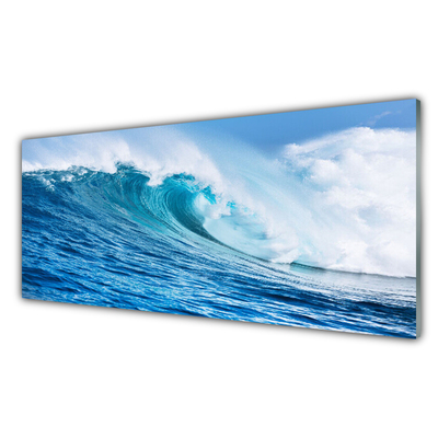 Plexiglas® Wall Art Wave nature blue white