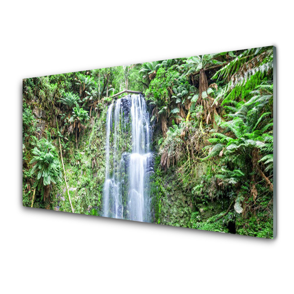 Plexiglas® Wall Art Waterfall trees nature white brown green
