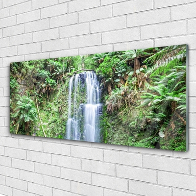 Plexiglas® Wall Art Waterfall trees nature white brown green