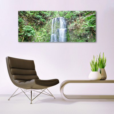 Plexiglas® Wall Art Waterfall trees nature white brown green