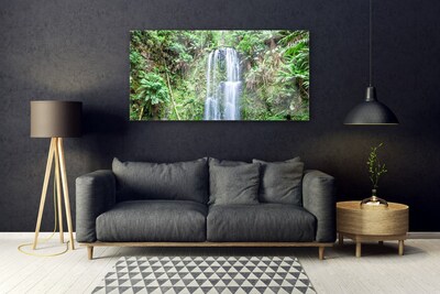 Plexiglas® Wall Art Waterfall trees nature white brown green