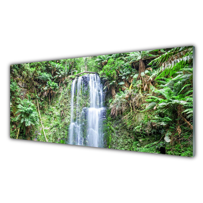 Plexiglas® Wall Art Waterfall trees nature white brown green