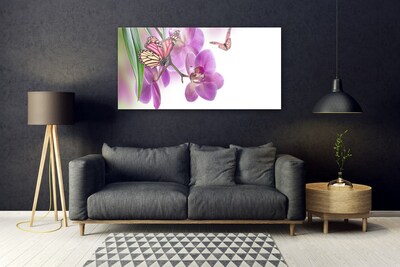 Plexiglas® Wall Art Butterflies flowers nature yellow pink grey