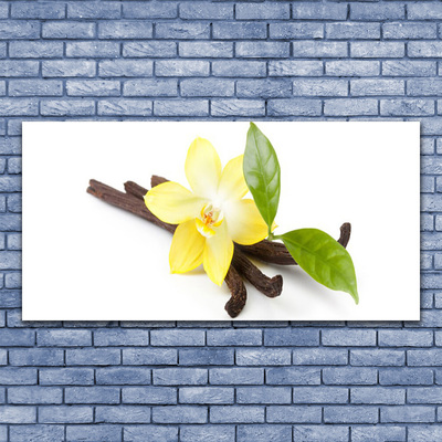 Plexiglas® Wall Art Vanilla leaves floral brown yellow green