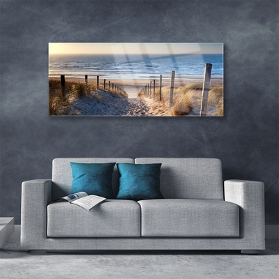 Plexiglas® Wall Art Beach footpath landscape brown