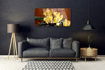 Plexiglas® Wall Art Flower stones floral yellow black