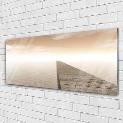 Plexiglas® Wall Art Sea jetty architecture brown grey