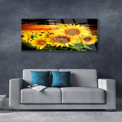 Plexiglas® Wall Art Sunflowers floral yellow brown