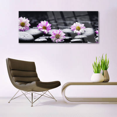 Plexiglas® Wall Art Flower stones floral pink white black