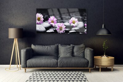 Plexiglas® Wall Art Flower stones floral pink white black