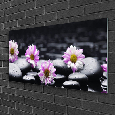 Plexiglas® Wall Art Flower stones floral pink white black