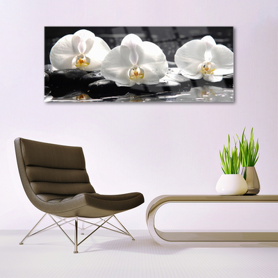 Plexiglas® Wall Art Flower stones floral white black