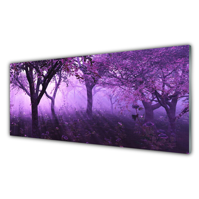 Plexiglas® Wall Art Trees nature purple pink