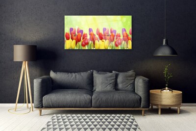 Plexiglas® Wall Art Tulips floral yellow red pink