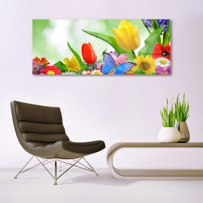 Plexiglas® Wall Art Butterfly flowers nature multi