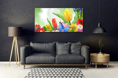 Plexiglas® Wall Art Butterfly flowers nature multi