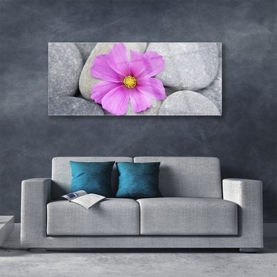 Plexiglas® Wall Art Flower stones floral pink grey