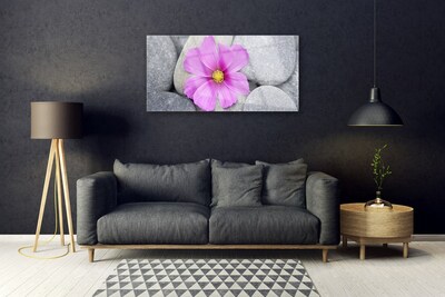 Plexiglas® Wall Art Flower stones floral pink grey