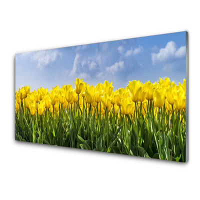 Plexiglas® Wall Art Tulips floral yellow green