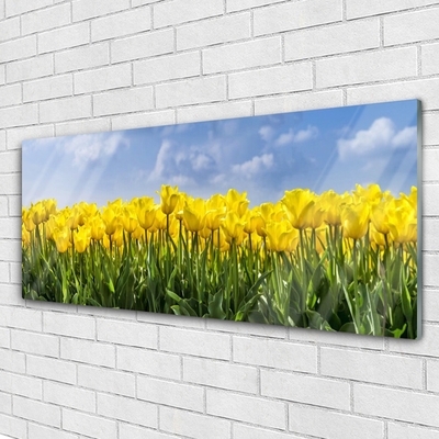 Plexiglas® Wall Art Tulips floral yellow green