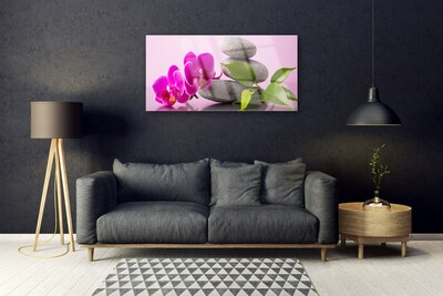 Plexiglas® Wall Art Flower stones floral pink grey